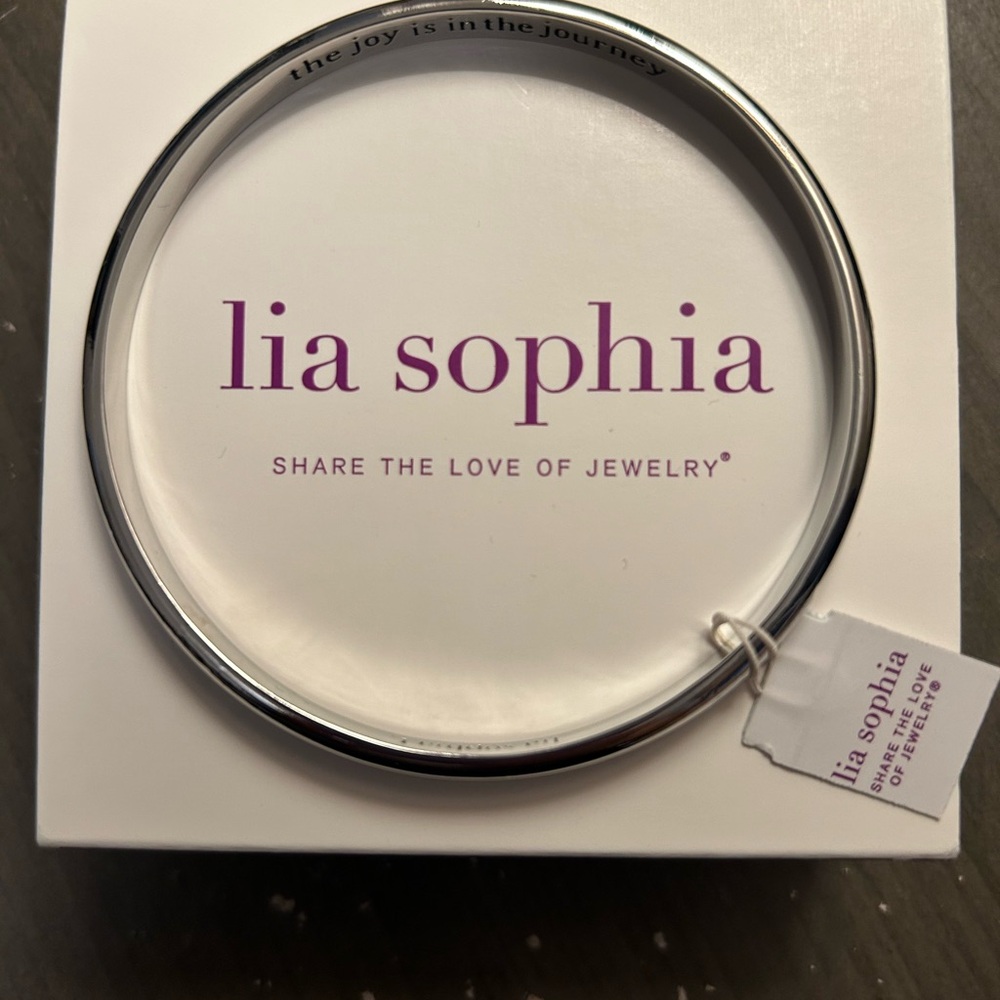 Lia Sophia Mantra Bangle Bracelet - Style 14098-05 (Silver)